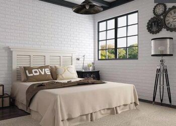 Những mẫu giấy dán tường phòng ngủ giả gạch đẹp nhất