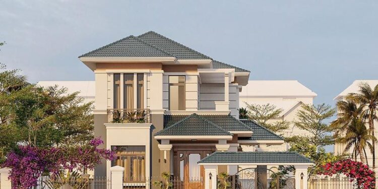 Top 8 mẫu nhà biệt thự 2 tầng mái nhật đẹp